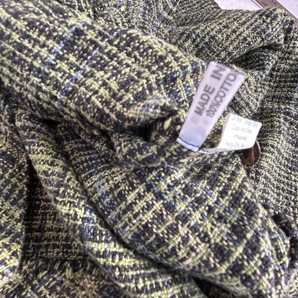 Yasuko Kurisaka Womens Plaid Button-Front Jacket Black Green Pockets Lightweight - Picture 6 of 9